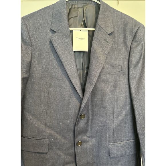 Theory Chambers Tonal Plaid Slim Fit Suit Jacket Baltic Multi Andes 42S 42 S - Picture 4 of 5
